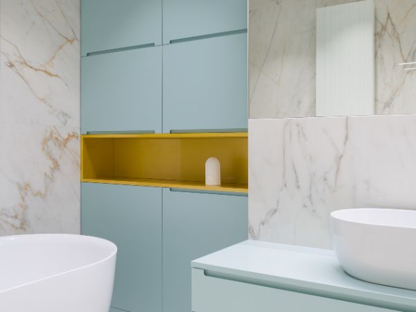Luksusowy design - Zestaw mebli łazienkowych z umywalką, który ożywi twoją przestrzeń